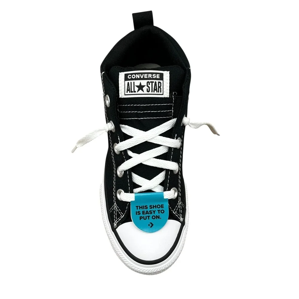 Converse Chuck Taylor All Star Youth Boys Girls Mid Top Sneaker Sz 3 Black-White